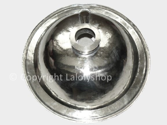 vasque ronde à encastrer en métal argenté 30 cm